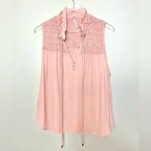 Free People Light Pink Ruffled Top